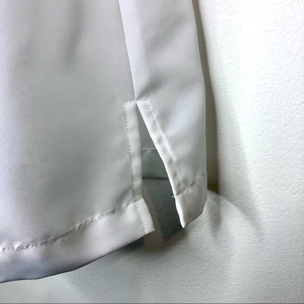 VINTAGE 90s White Semi Sheer Scalloped Cottagecore Minimalist Shirt Top 16/18 - Picture 8 of 10